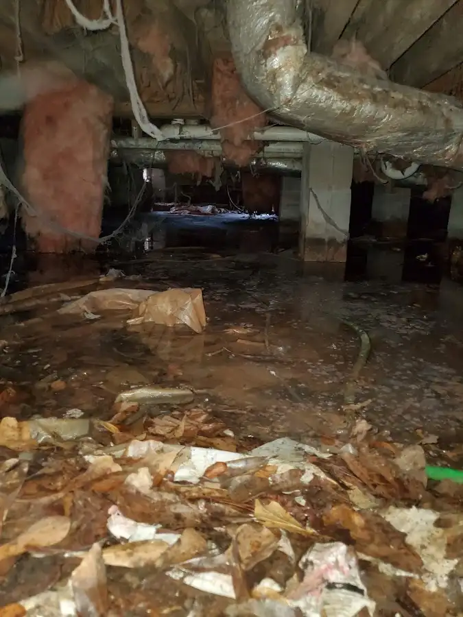 Crawl space flood assessment for Commercial Water Damage Restoration in Kemp Mill